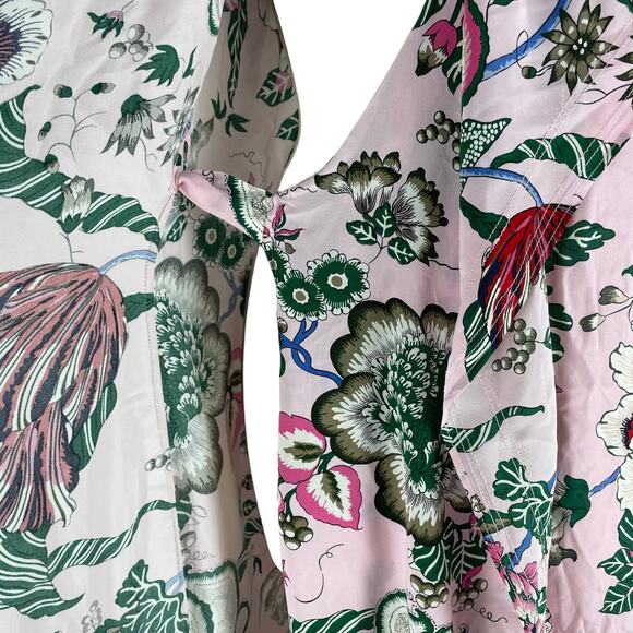 Tory Burch Adelia Floral Printed Wrap Midi Dress Pink Size 2 - Picture 11 of 15